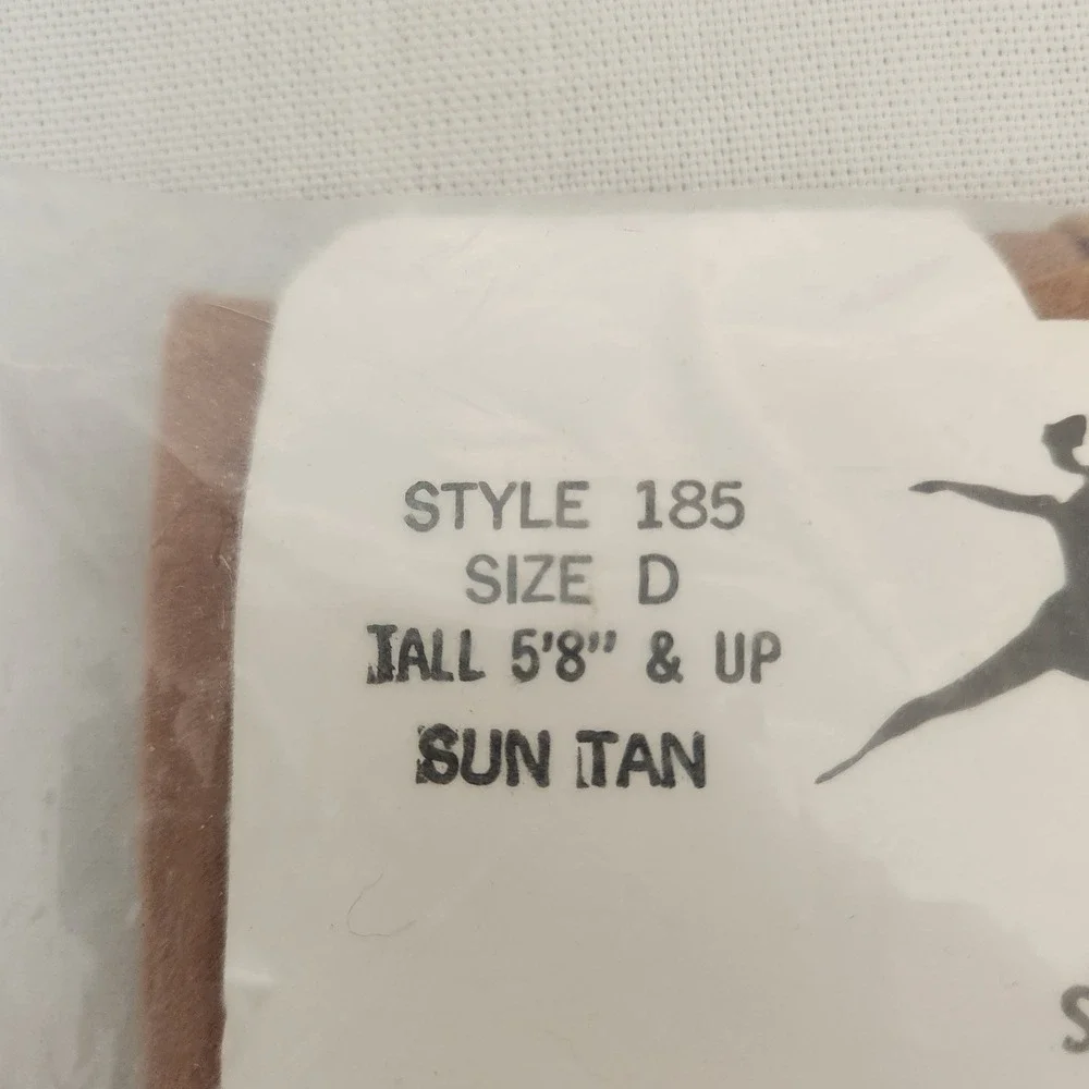 Vtg NOS Danskin 185 Stirrup Tights Sun Tan Size D Full Fashioned Footless 70s